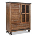 Brown 5-Drawer Wood Chest B4864