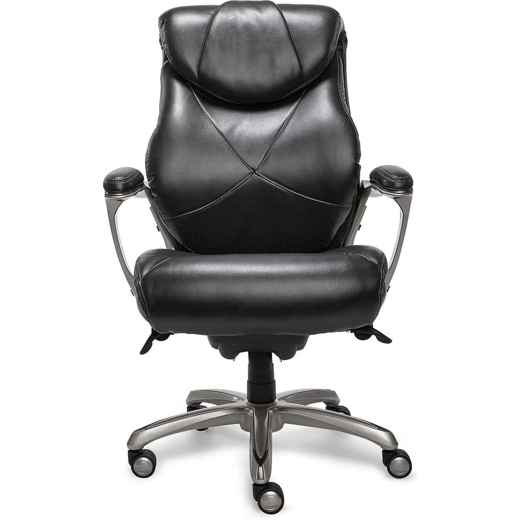 Black Faux Leather Metal Executive Office Chair Y460