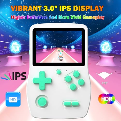 Blue Handheld Games with 3.0" IPS Screen and Rechargeable Battery B856