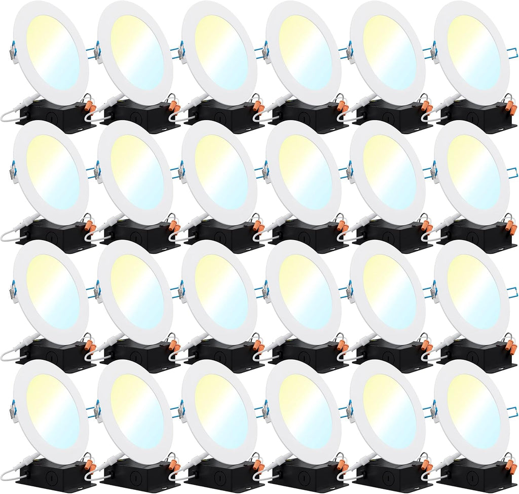 24 Pack 6 Inch Ultra Thin LED Recessed Ceiling Lights T1451