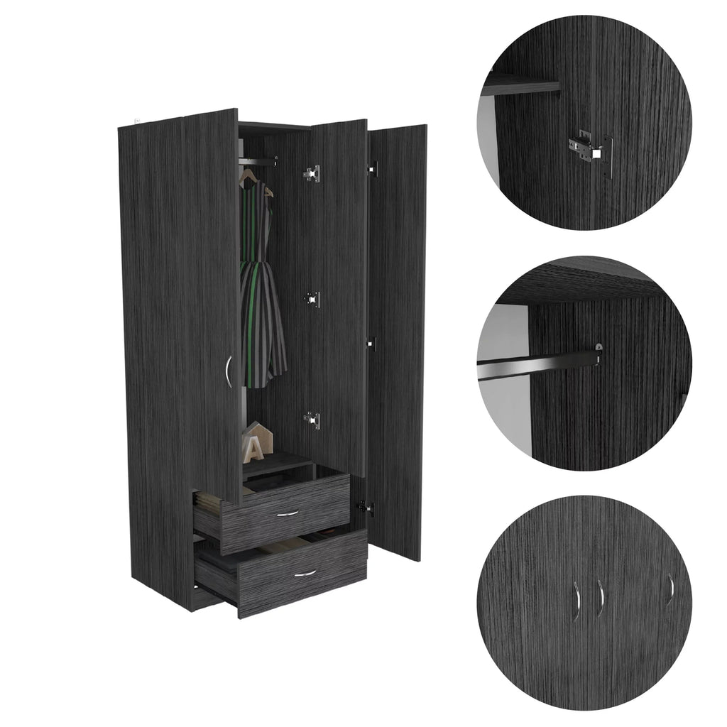 Wengue 3 Door Manufactured Wood Armoire K334