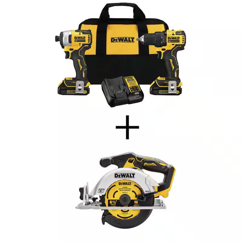 Cordless Brushless Compact Drill Impact 2 Tool Combo Kit I86864
