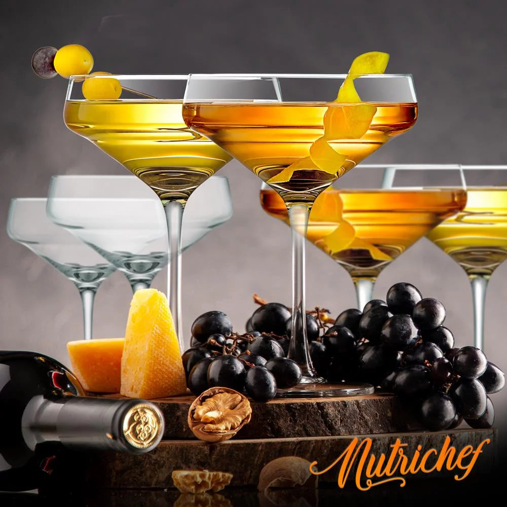 6 Sets of Crystal Martini Glass, Ultra Clear, 100% Hand Blown, Dishwasher safe N102