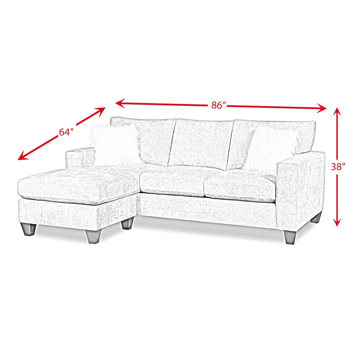 86"W Wood Sofa with 2 Pillows Z116