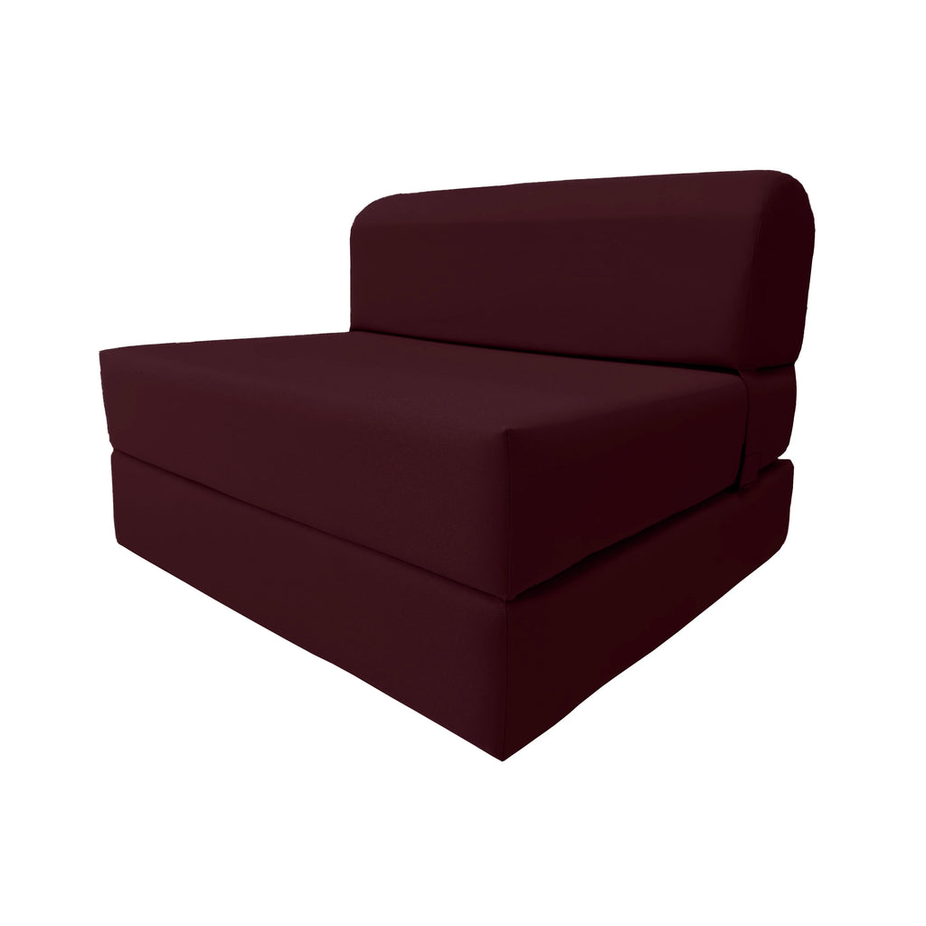 Burgundy Folding Foam Sleeper Chair A544