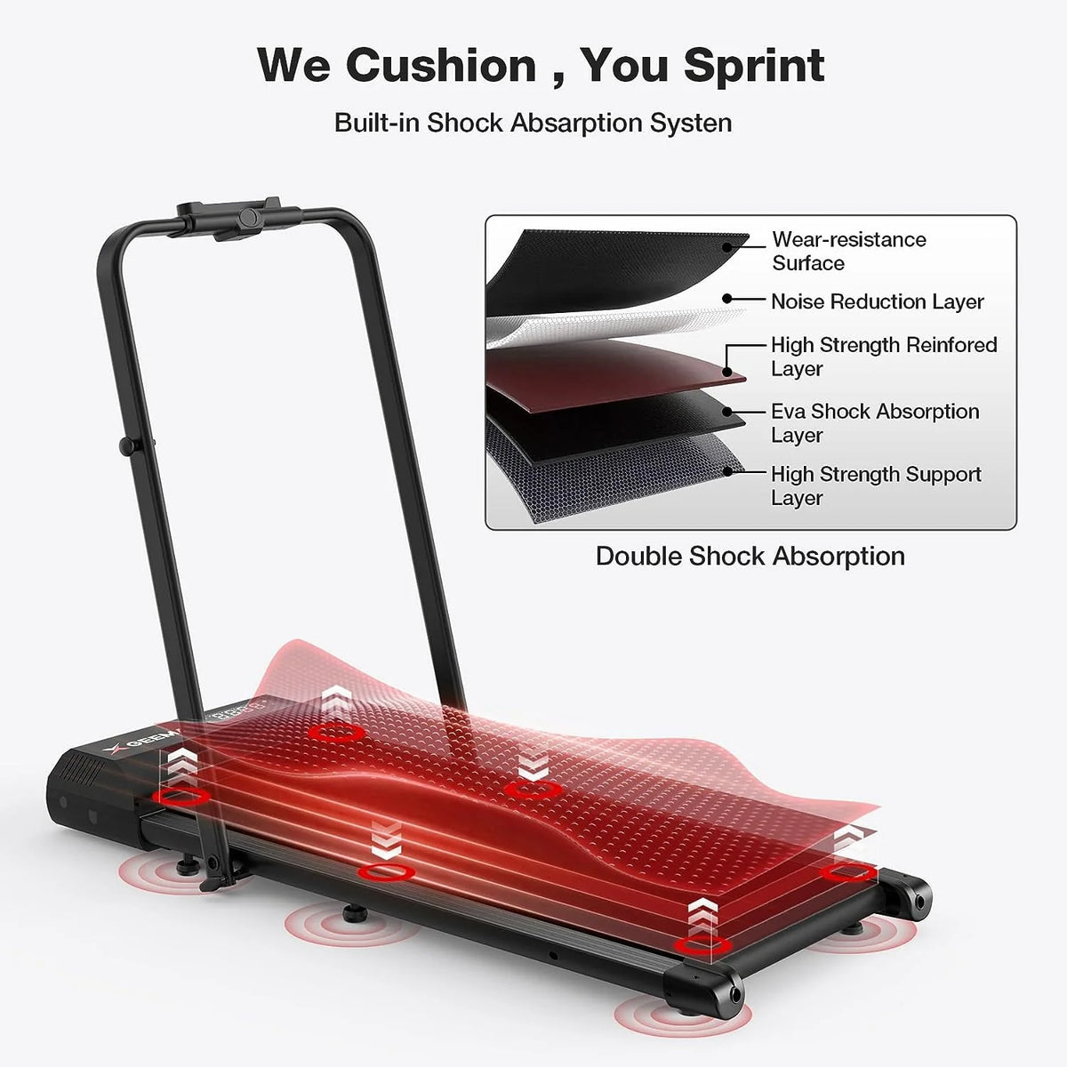 2 in 1 Folding Treadmill, 3.0HP Under Desk Treadmill, 265lbs Capacity I814