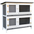 Solid Wood Rabbit Hutch with 2 Main Rooms G3613