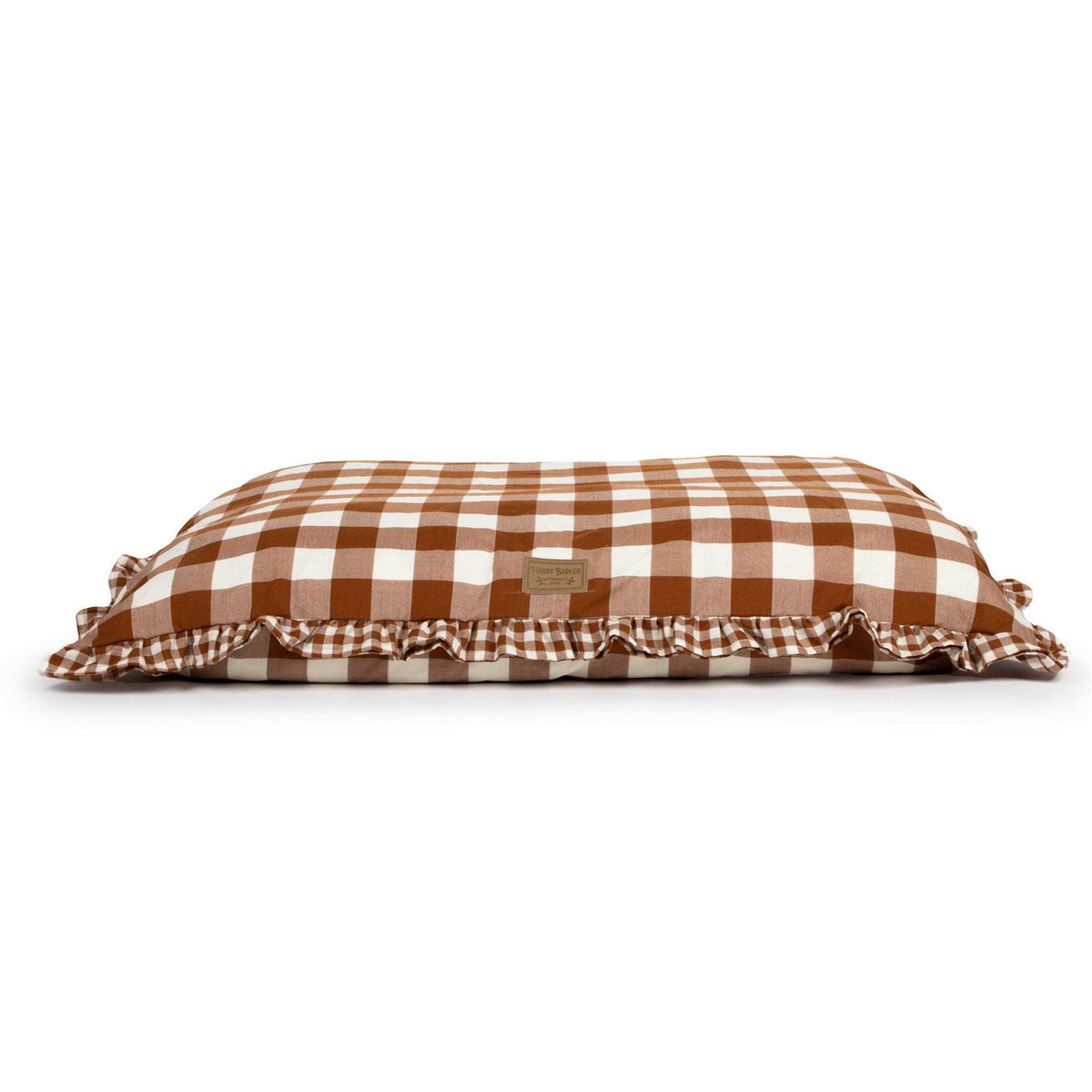 Brown Gingham Print Envelope Dog Bed F557