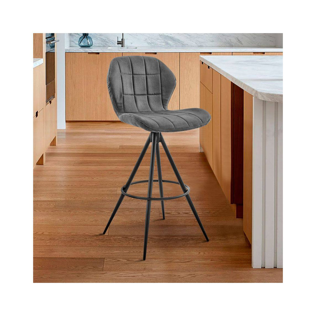 Charcoal Fabric Bar Stool H924942