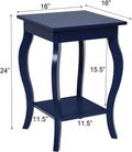Blue Side Table with Storage and Shelf D745