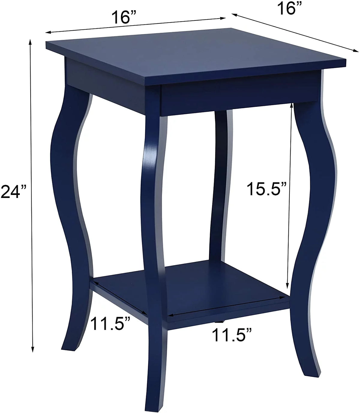 Blue Side Table with Storage and Shelf D745