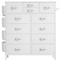 White 12 Drawer Fabric Dresser J31560