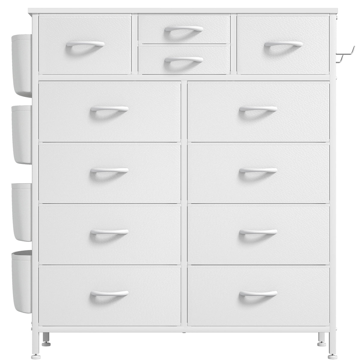 White 12 Drawer Fabric Dresser J31560