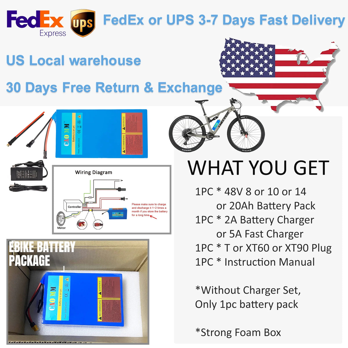 48V 8Ah Lithium Ebike Battery with Charger V818