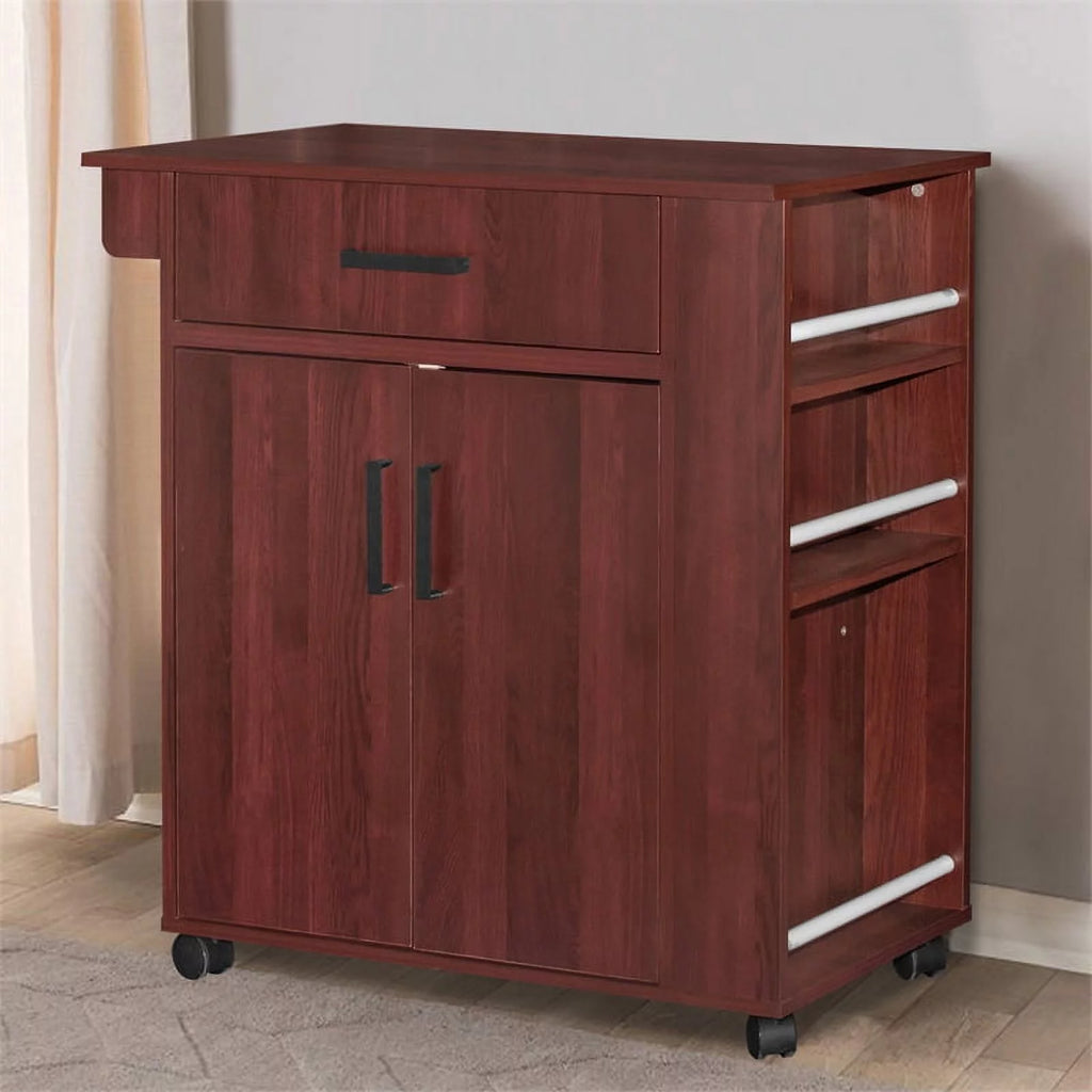 Rolling Kitchen Cart with Storage Cabinet K698669
