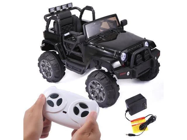 12V Battery Powered Electric Car with Remote Control Black K729814