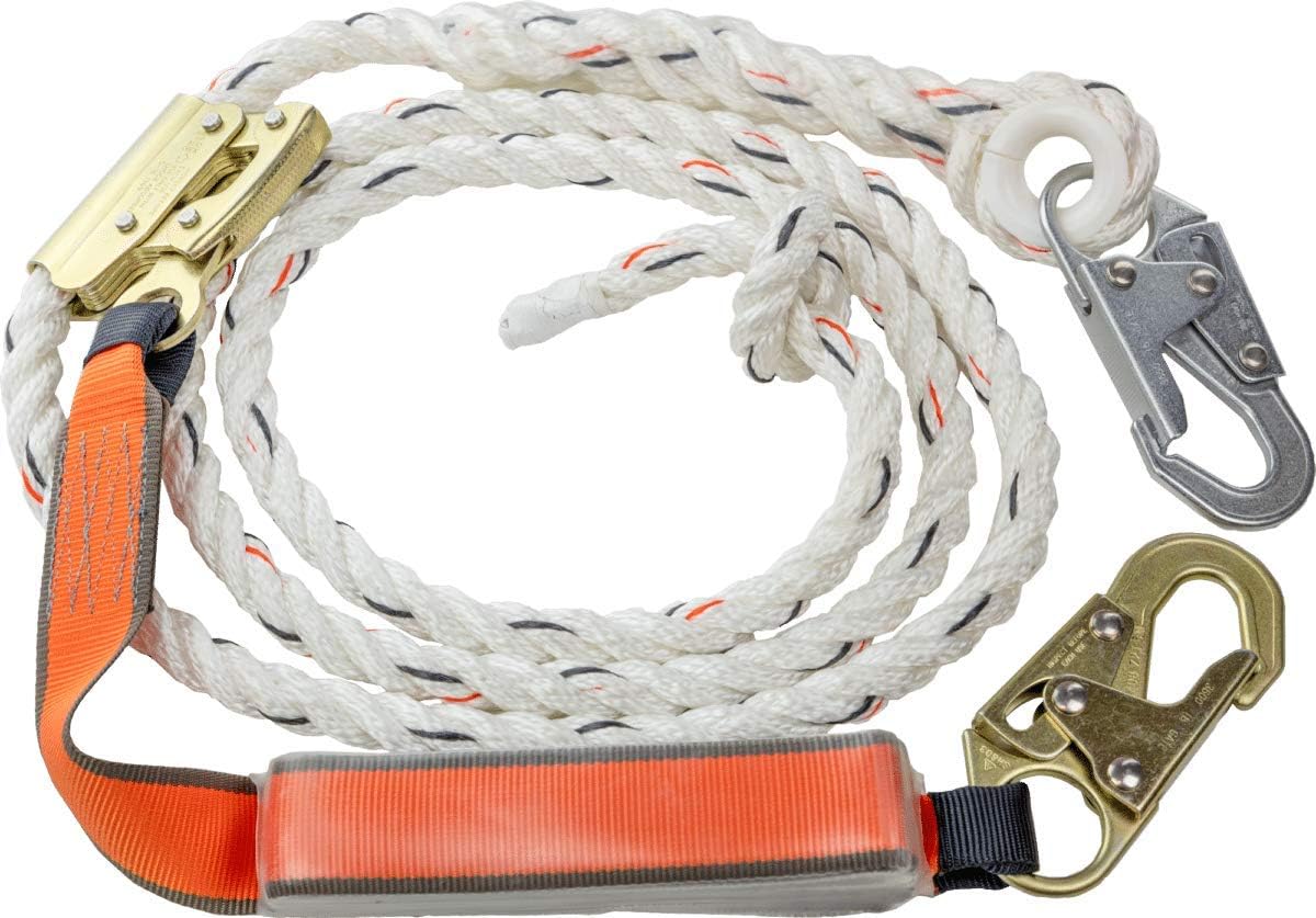 25’ Vertical Lifeline Assembly with Shock Absorber and Extension Lanyard X86912