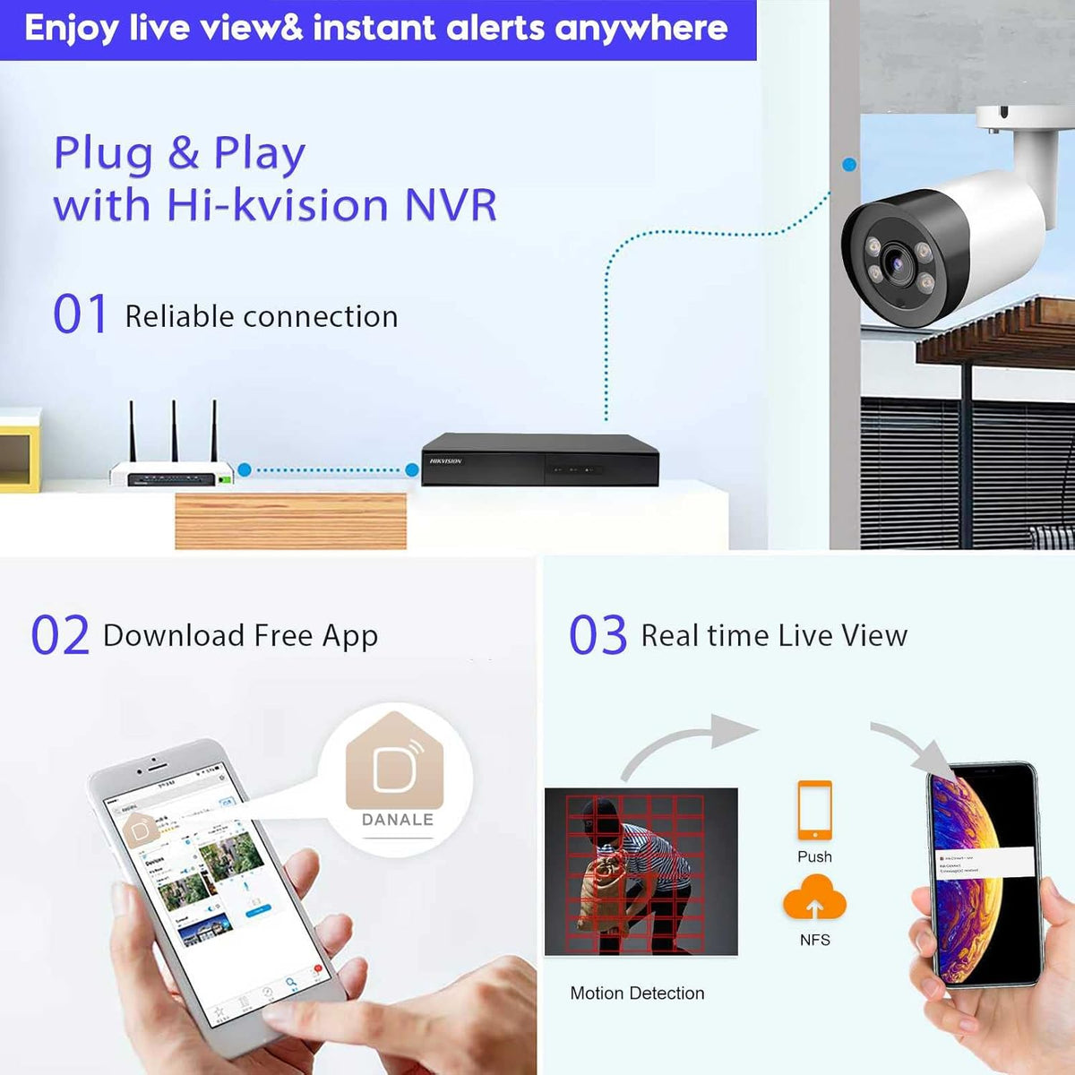 8MP Colorvu POE IP Camera with Mic, 4K Outdoor Bullet Security with 98ft Full Color Night Vision, 2.8 mm Fixed Lens, IP67 W603213