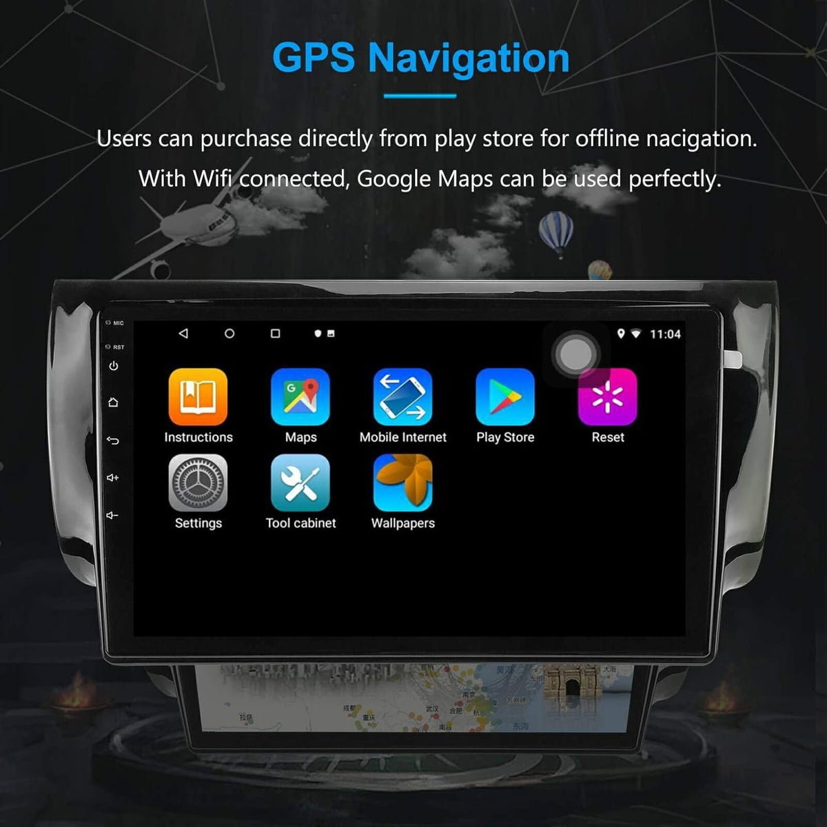 Android 10.1 Car Radio Stereo Navigation Bluetooth Touch Screen T660