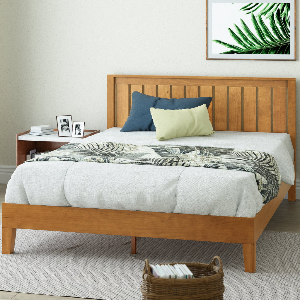 Queen Wood Platform Bed Frame with Headboard C6226