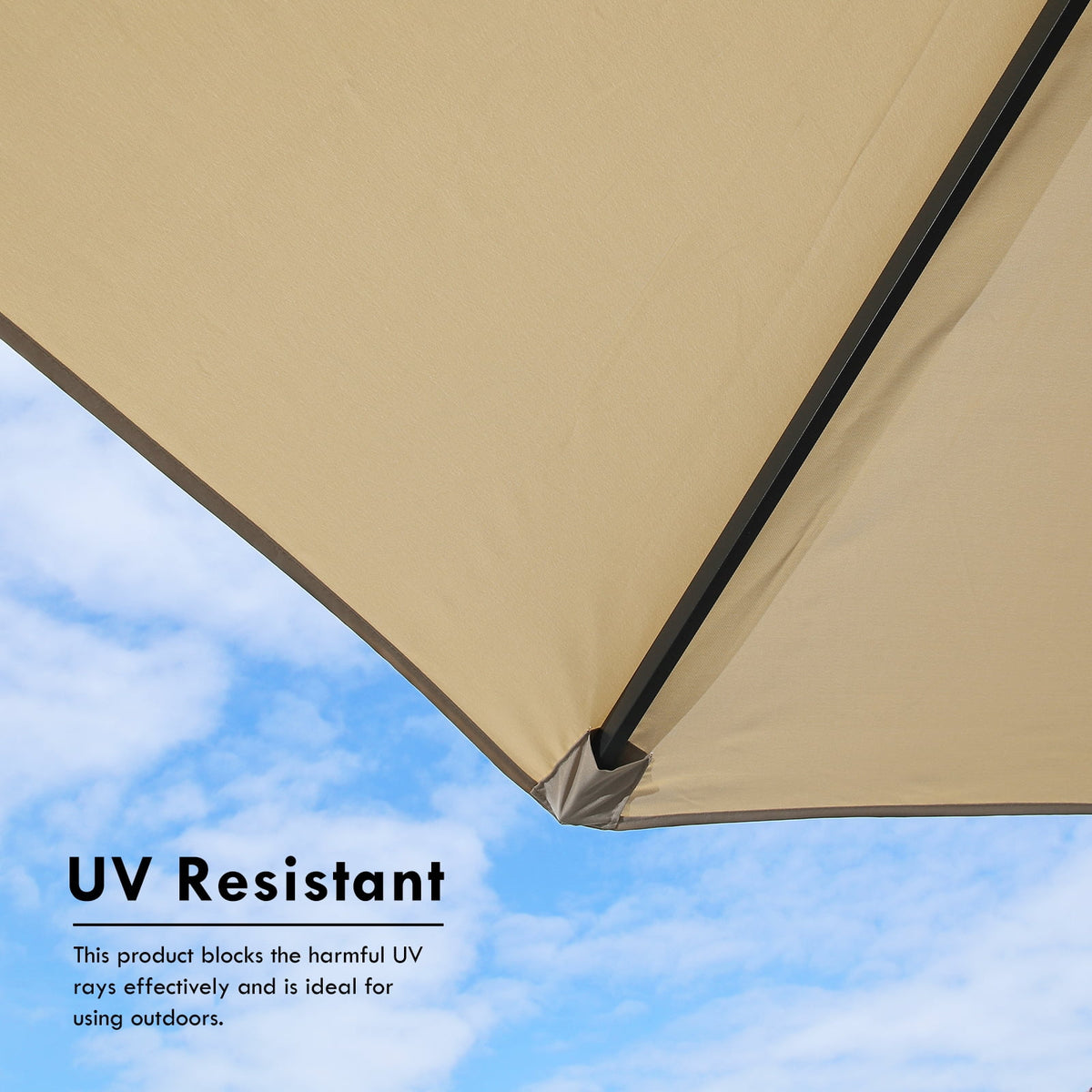 15 Foot Rectangular Double-Sided Patio Umbrella with Rolling Base M346590