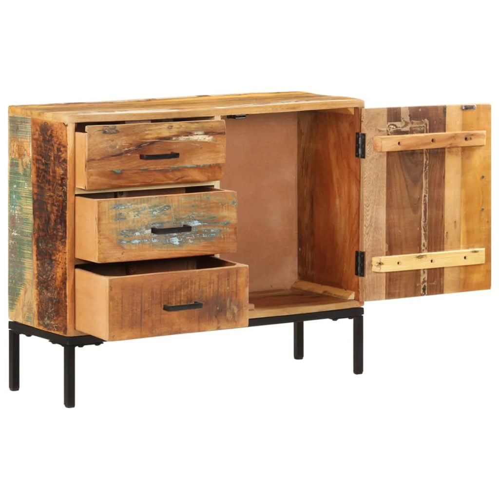 Reclaimed Wood Sideboard with Door Cabinet and 3 Storage Drawers E620720