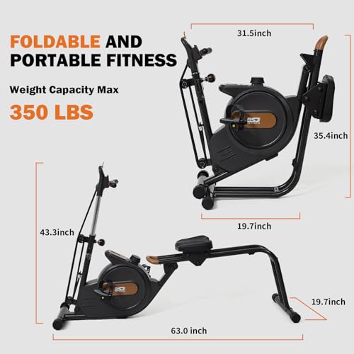 3 in 1 Rowing Machine with 350lb Weight Capacity A872887