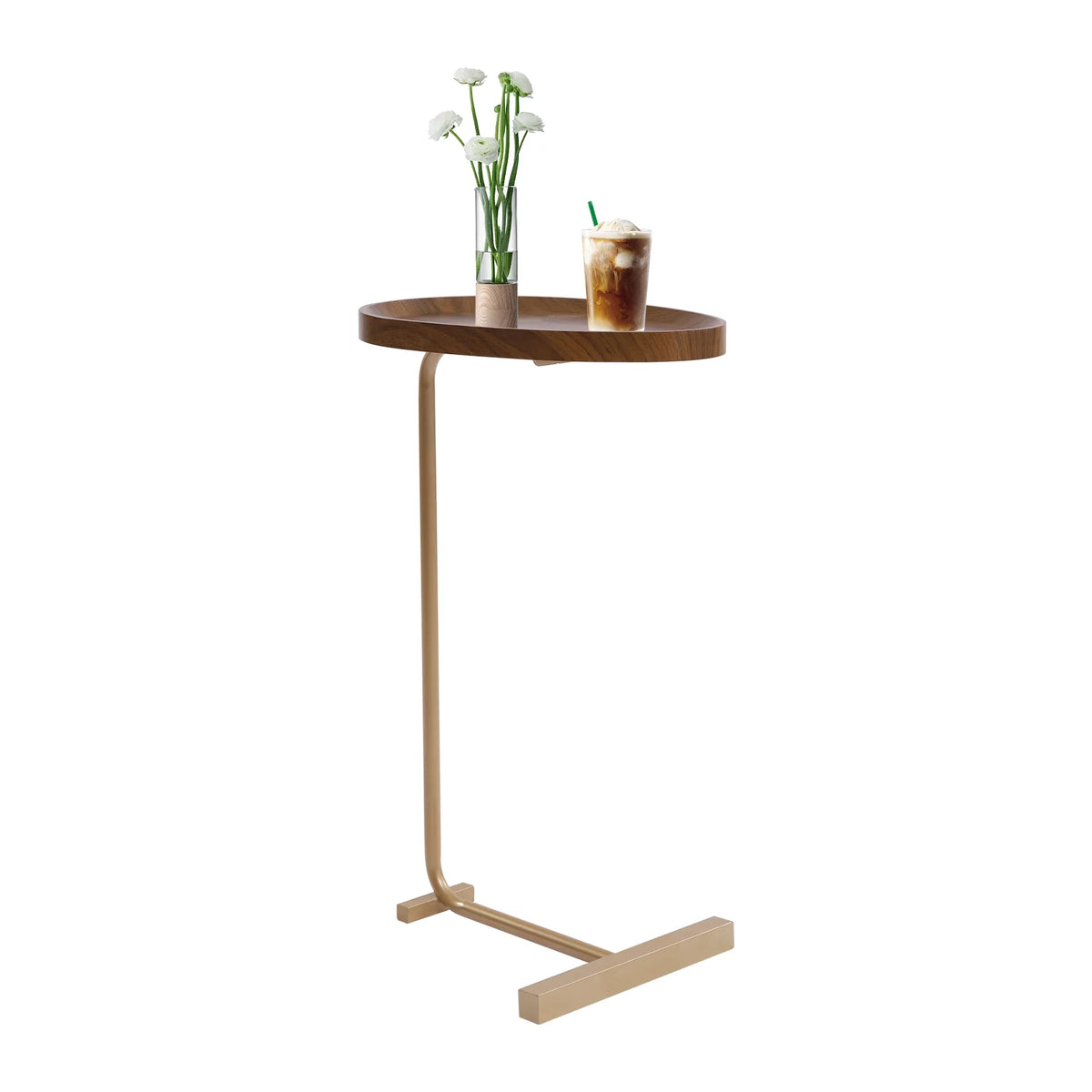 C-shaped Walnut End Table X339598