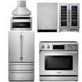 36 Electric Range, Range Hood, Microwave, Refrigerator, Dishwasher, Wine Cooler J6201