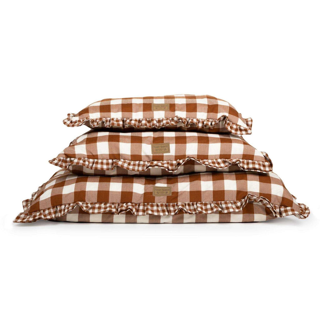 Brown Gingham Print Envelope Dog Bed F557