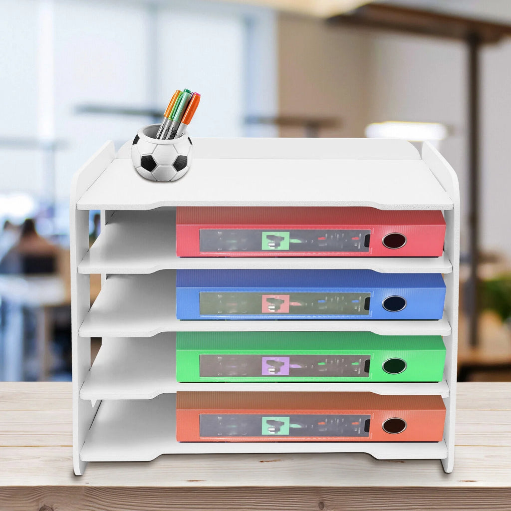 5 Tier Stackable Paper Letter Tray Organizer U9289