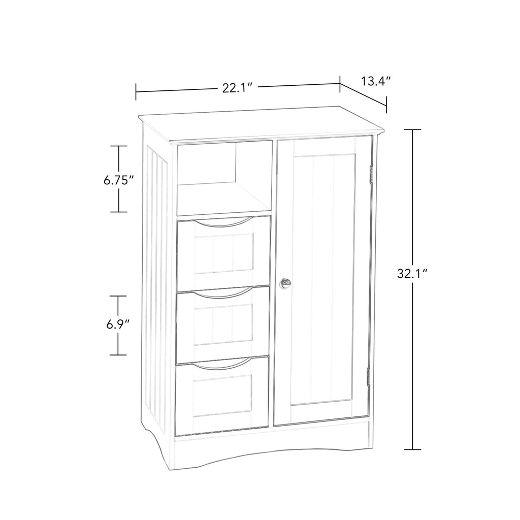 1 Door 3 Drawer Floor Cabinet N9848