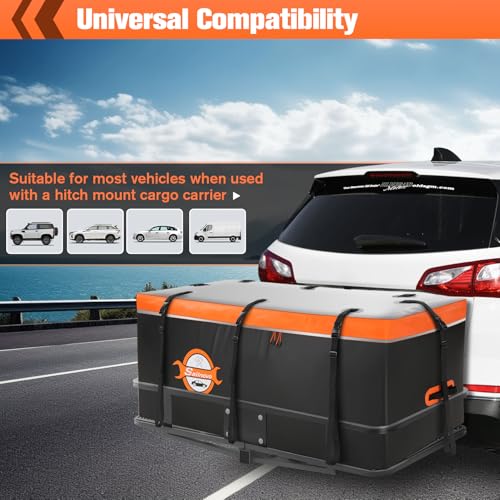 Waterproof 20 Cubic Feet Hitch Cargo Carrier Bag with 8 Straps Y653