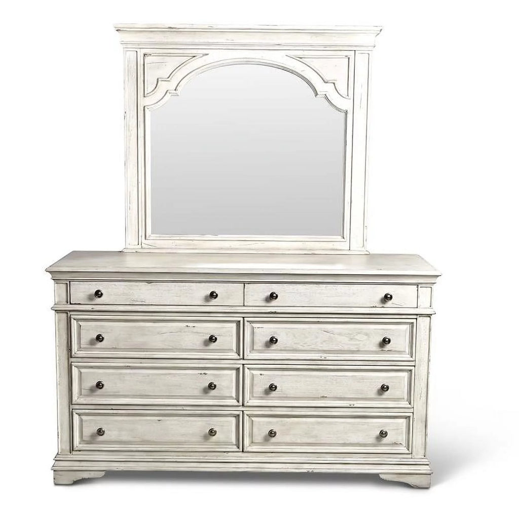 Ivory Wood 8-drawer Dresser and Mirror B285872