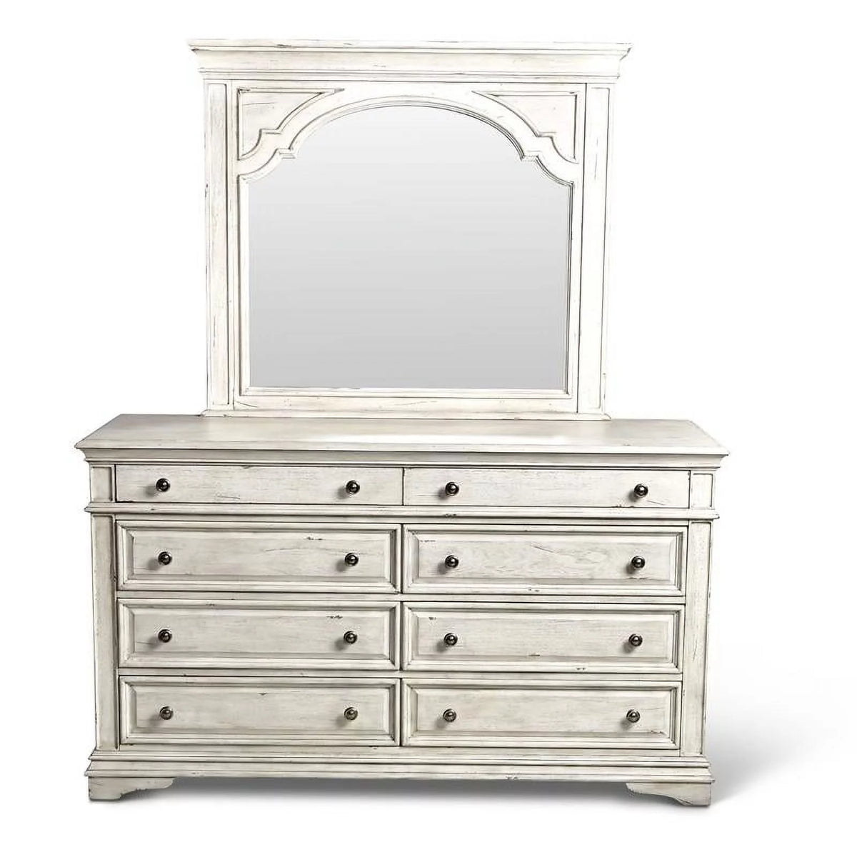 Ivory Wood 8-drawer Dresser and Mirror B285872