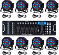 8 pcs RGB Par Can Stage Lights with Remote Z1491