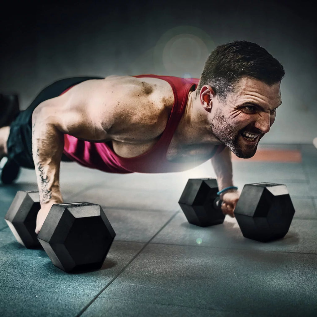 50 lbs Hex Rubber Grip Dumbbell A5641
