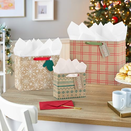 Kraft Gift Bags with Gift Tags, 8 Bags and 8 Tags E3421