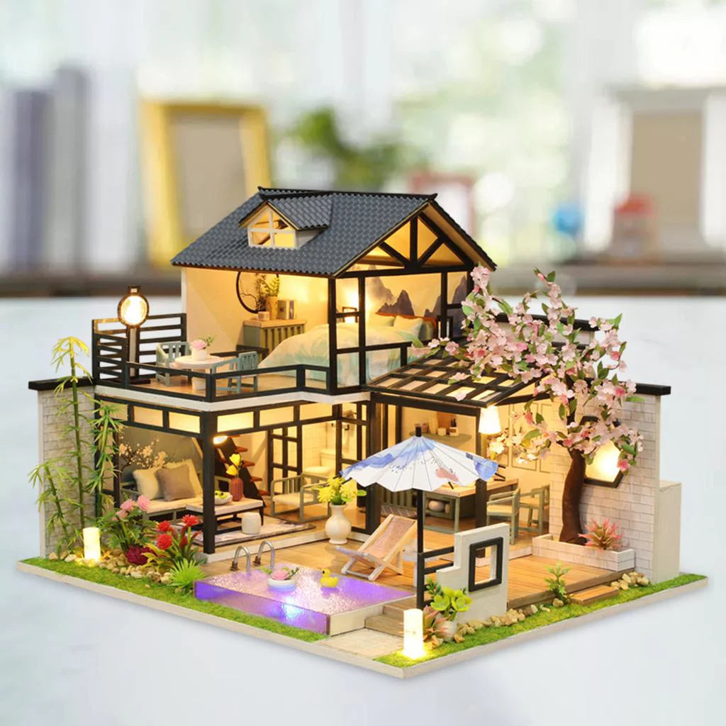 DIY Wooden Dollhouse with Furniture O3098
