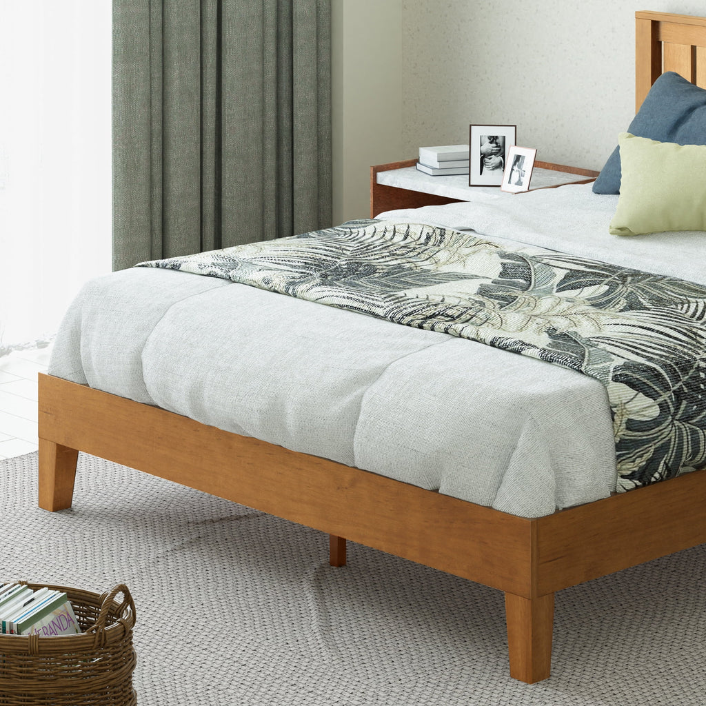 Queen Wood Platform Bed Frame with Headboard C6226