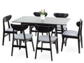 Set of 6 Padded Seat Chairs and Extendable Dining Table H852790