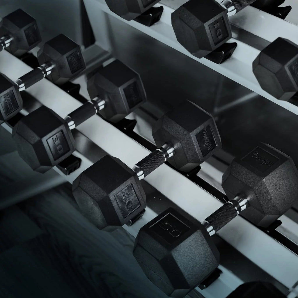 50 lbs Hex Rubber Grip Dumbbell A5641