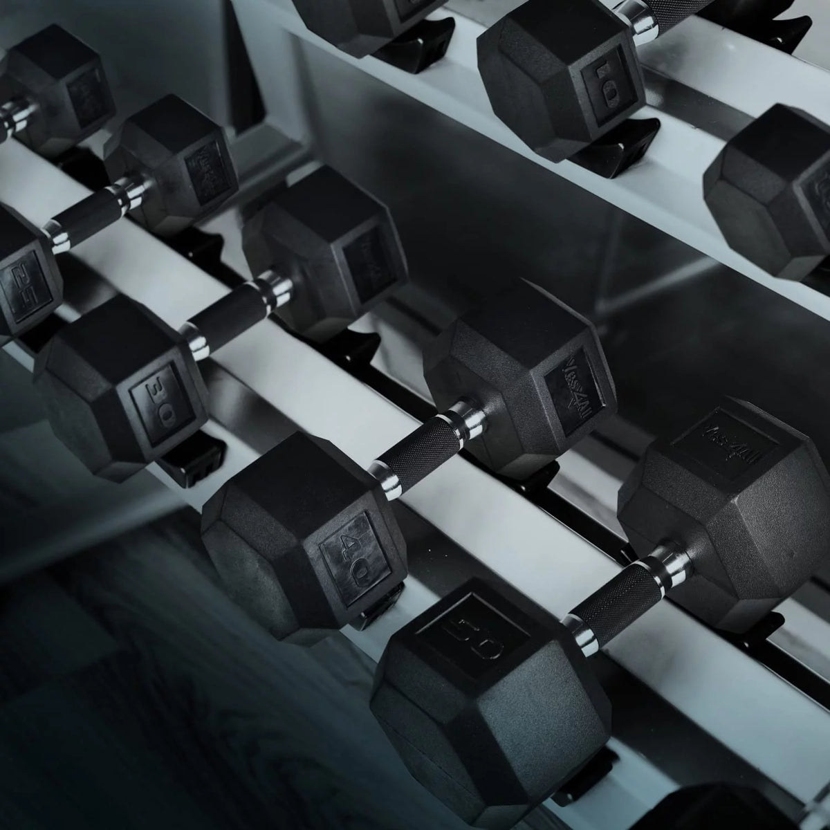 50 lbs Hex Rubber Grip Dumbbell A5641