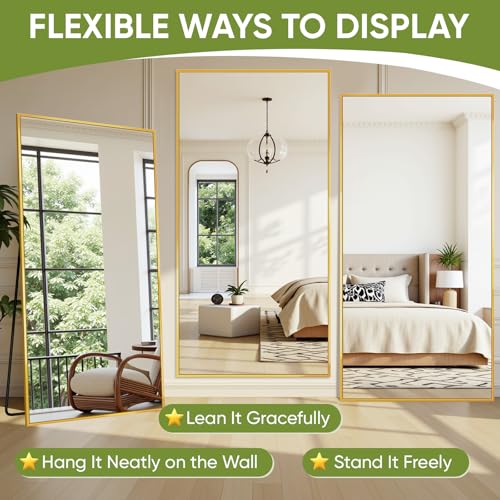 Black 71"x28" Full-Length Floor Mirror with Stand X791