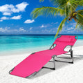 Pink Folding Chaise Lounge with Pillow F914348