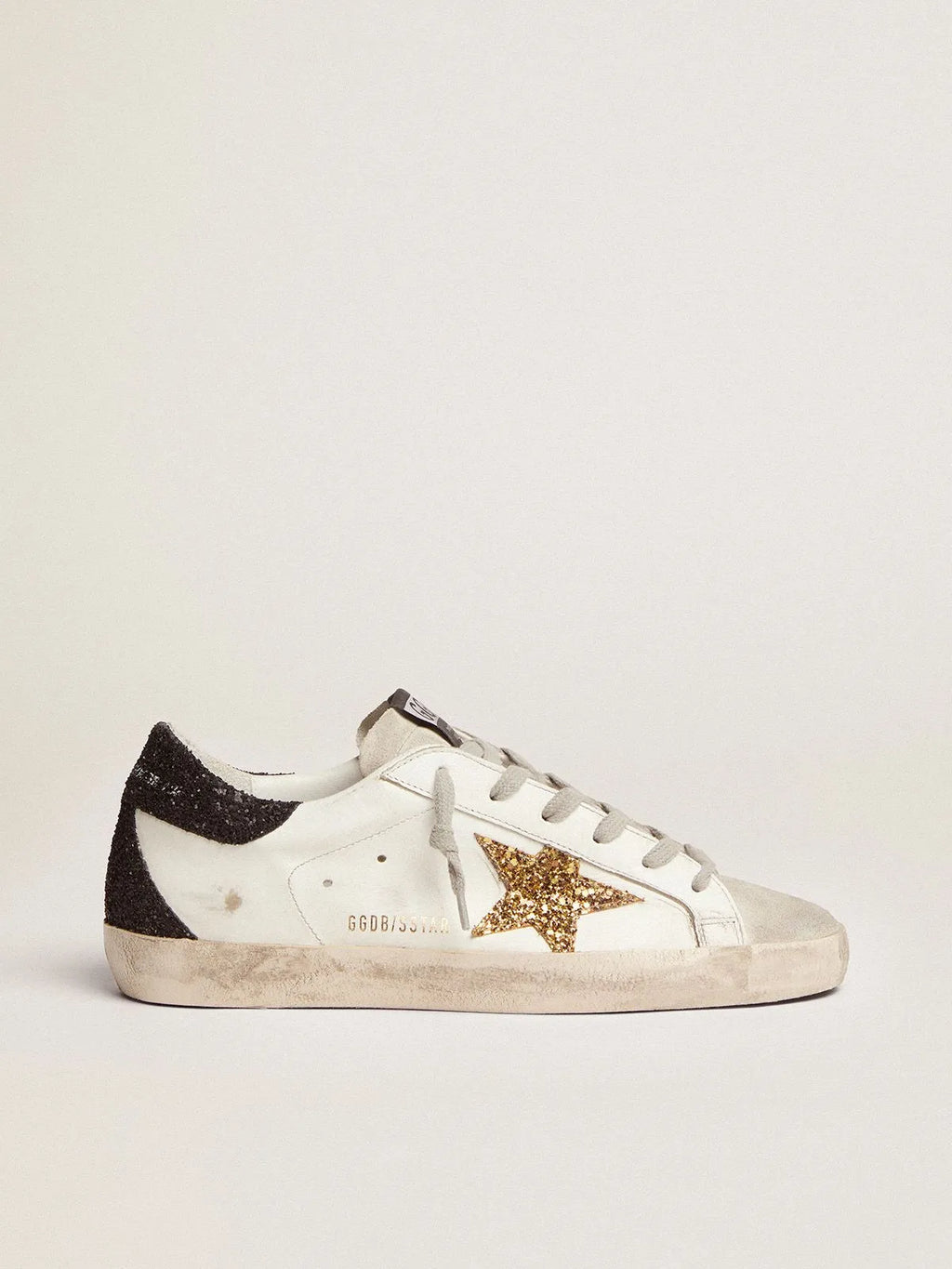 Super-Star sneakers with gold star and glittery black heel tab Y79669