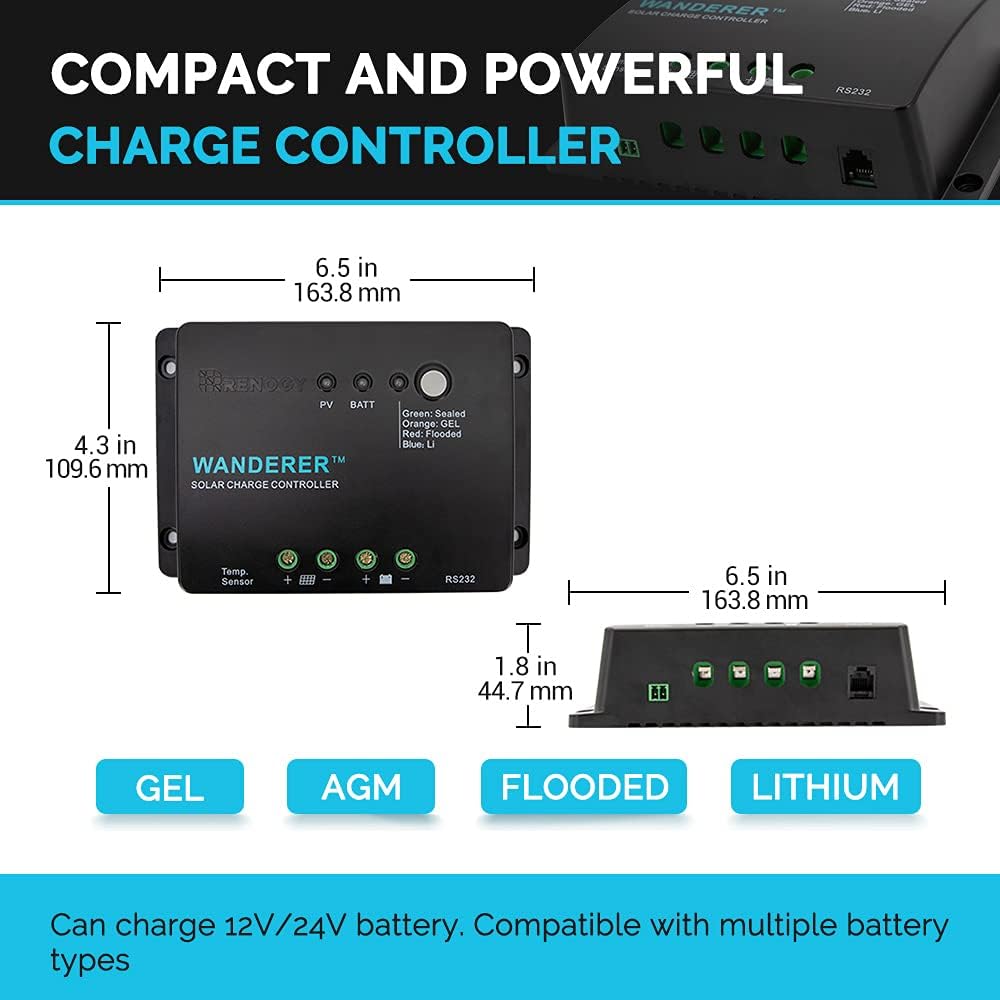 400 Watt 12 Volt Monocrystalline Solar Panel Kit with 30A Charge Controller M197007