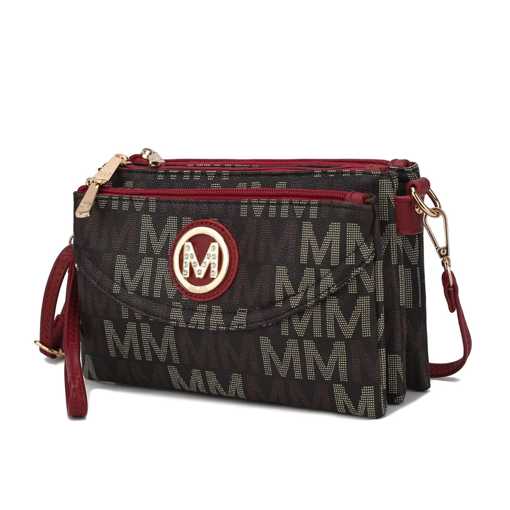 Beige Monogram Crossbody Handbag P1095