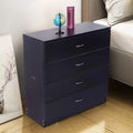 Black 4 Drawer Wood Nightstand X968812