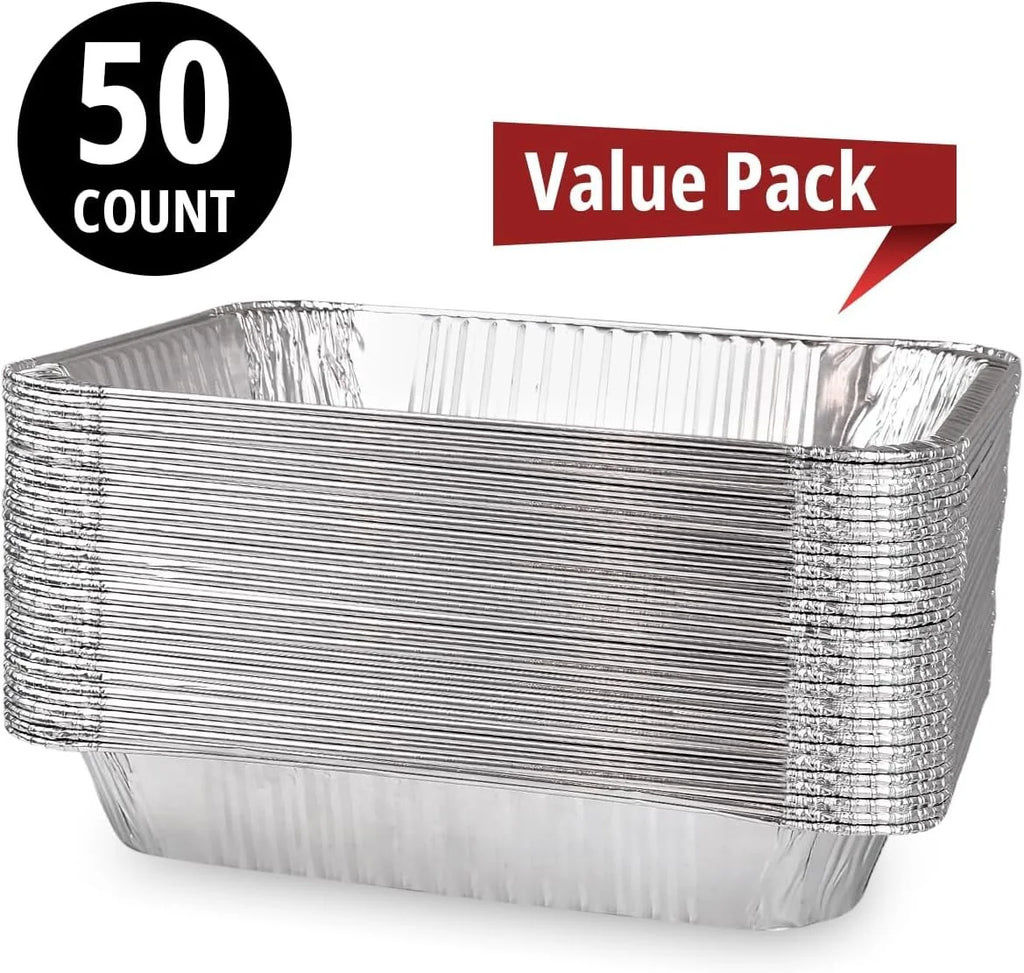 Aluminum Half Size 9x13 Disposable Foil Pans 50 Pack M53505
